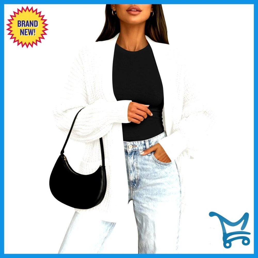 Oversized Knit Cardigan Chunky Open Front Slouchy Casual Fall Winter Sweater